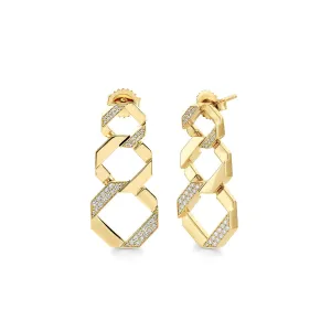 0.48ctw Diamond Octave Chain Link Drop Earrings