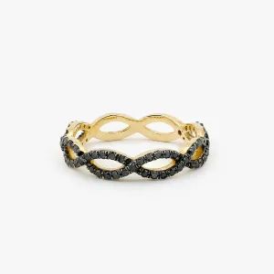 14k Black Diamond Micro Pave Ring