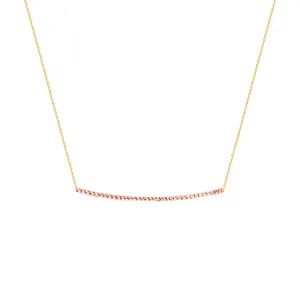 14K Rose Gold Diamond Cut Bar Necklace