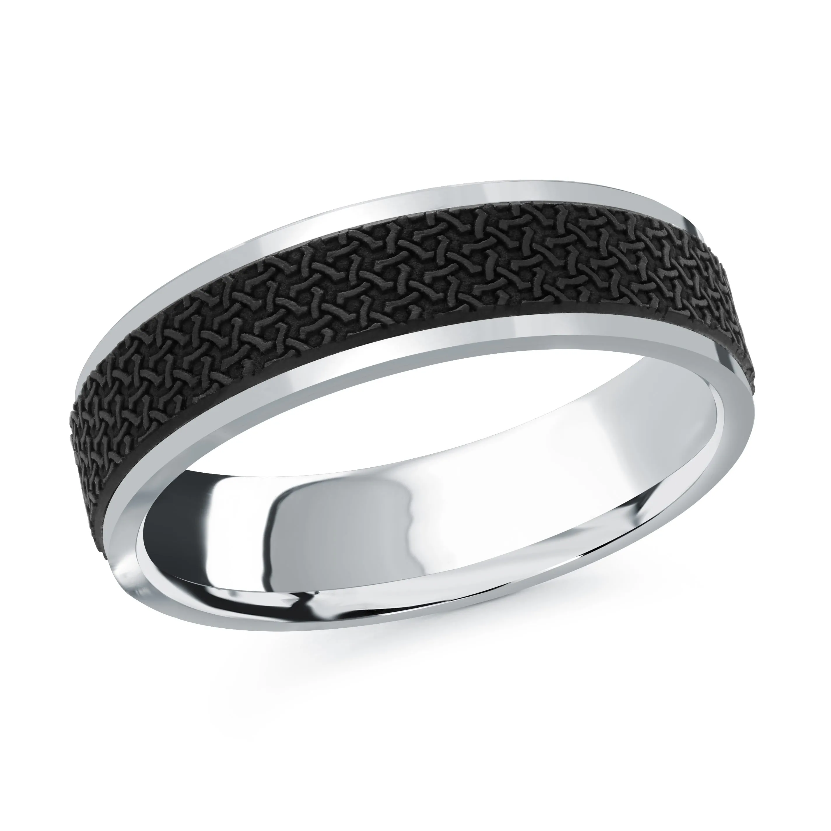 14K White Gold Ring from the Noir Collection by Malo - MRDA-079-6W