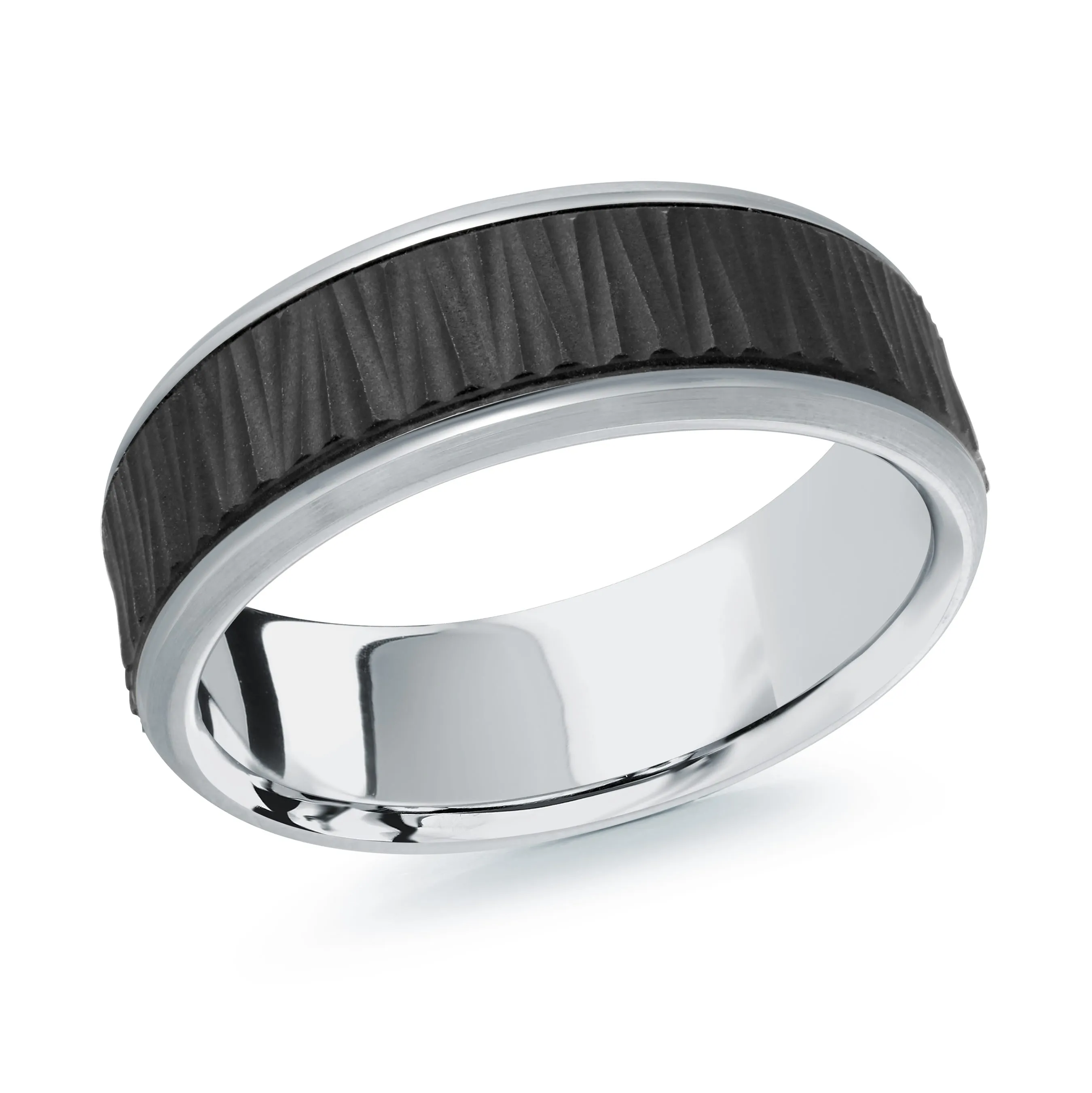 14K White Gold Ring from the Noir Collection by Malo - MRDA-127-7W