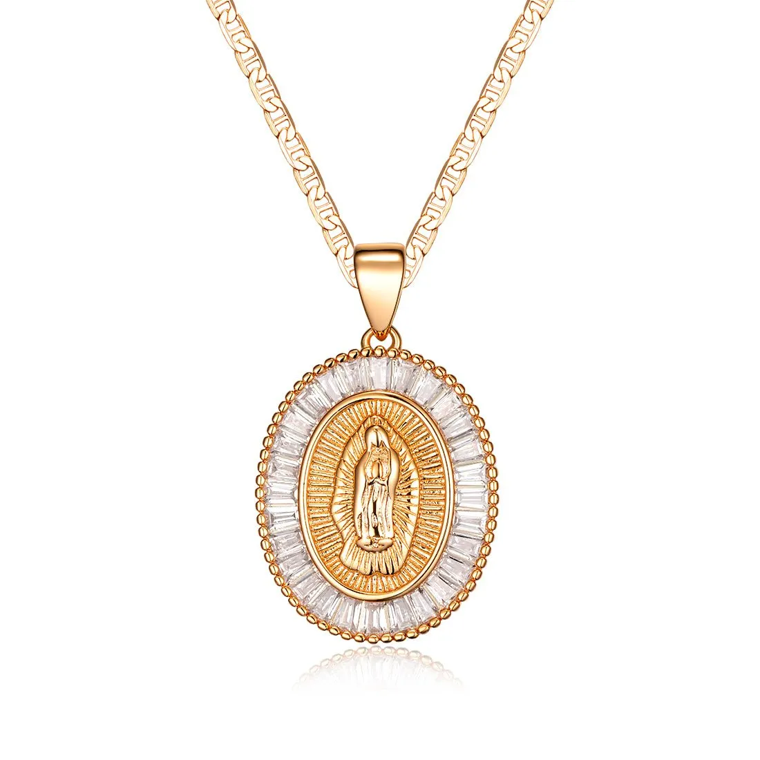 18K Gold Plated Mother Mary Necklace