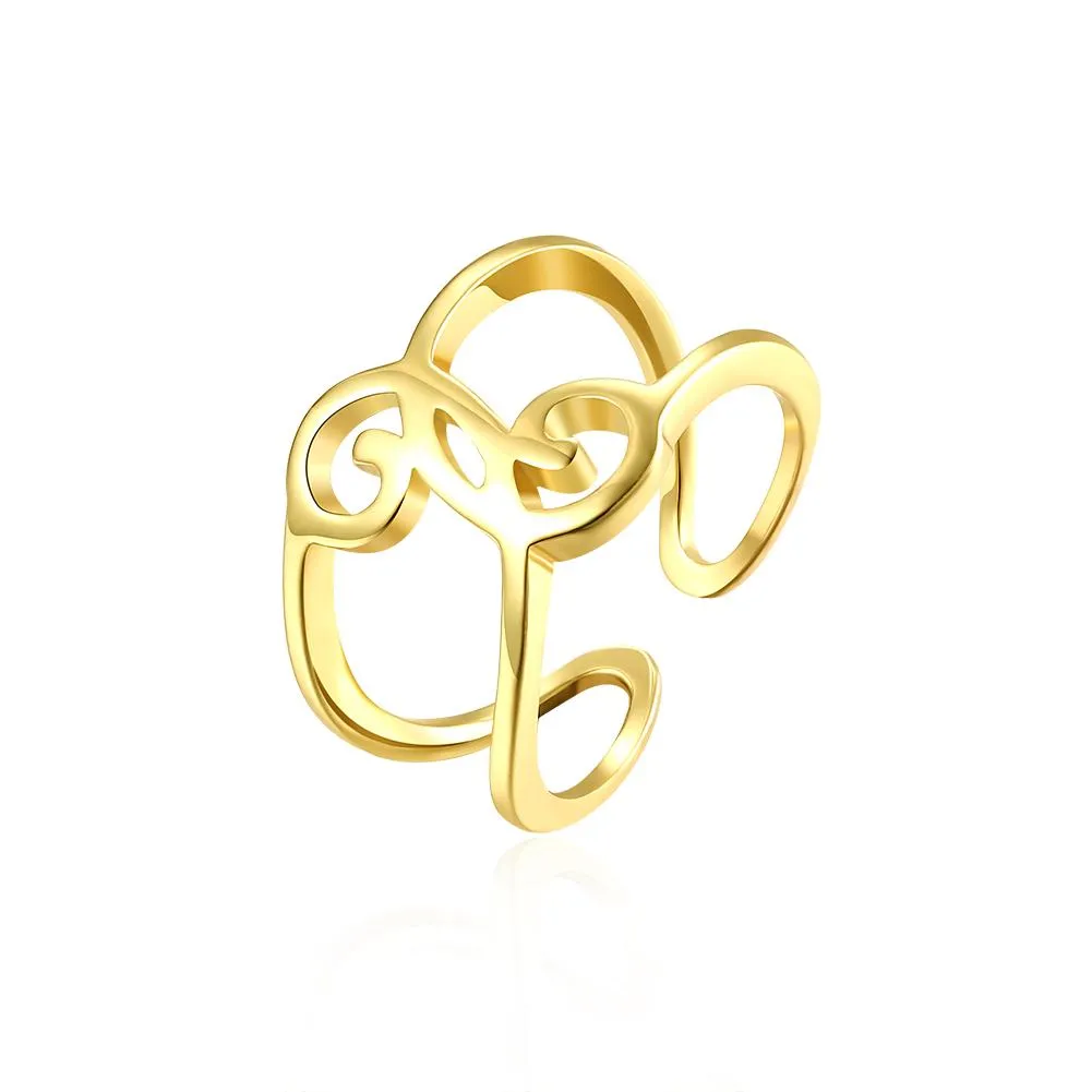 18K Gold Plated Symbolic Abstract  Ring