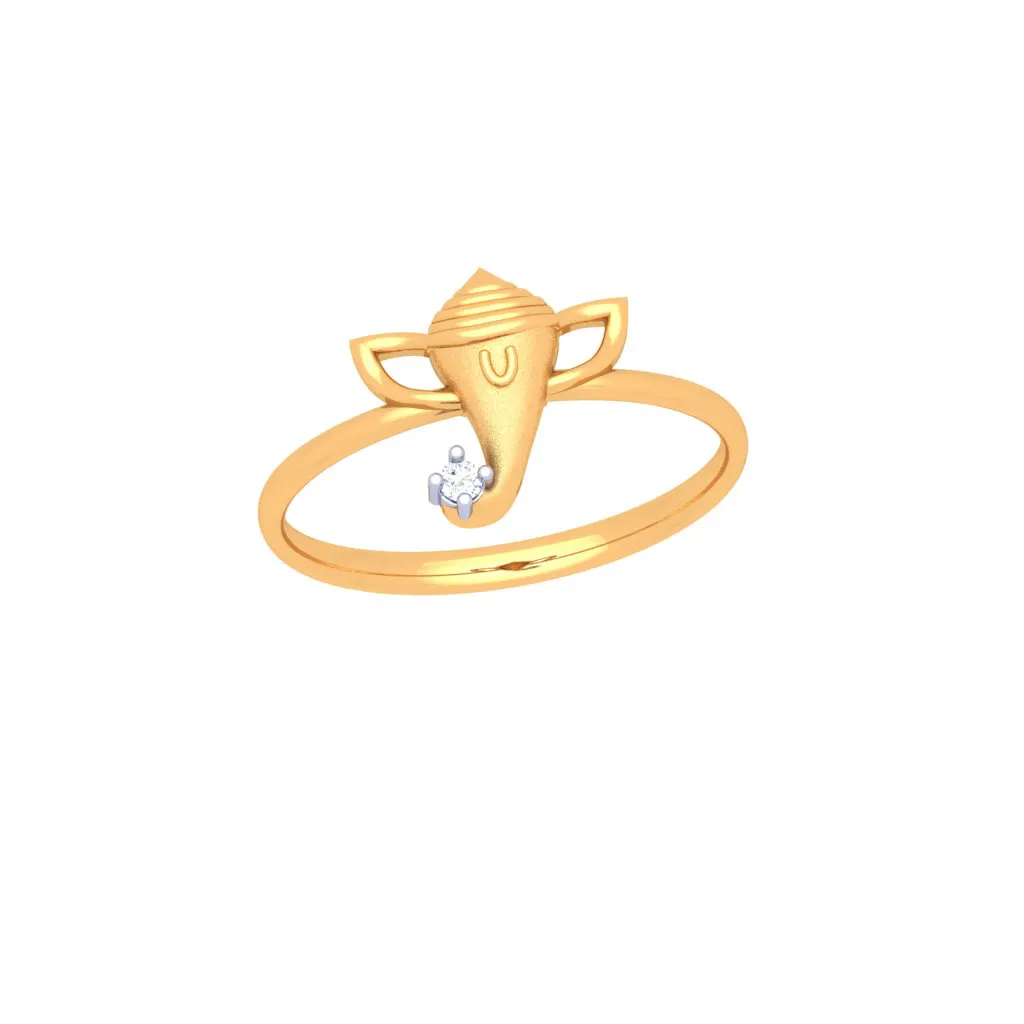 18k Gold Ring Encrusted With A Beautiful Diamond For You