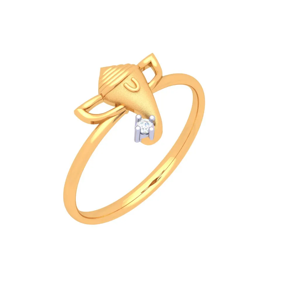 18k Gold Ring Encrusted With A Beautiful Diamond For You