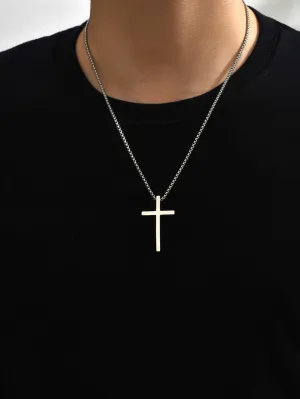 1pc Cross Charm Necklace Stainless Steel Jewelry for Men Jewelry for Men Jewelry