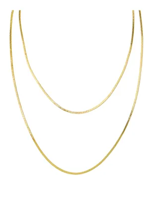 2 Layer Snake Chain Necklace Gold