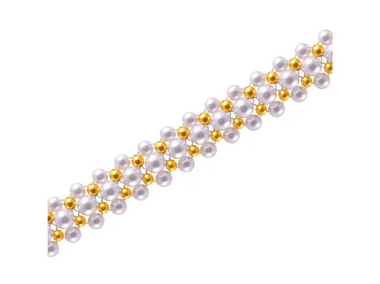 22k Delicate Pearl & Gold Tushi Bracelet