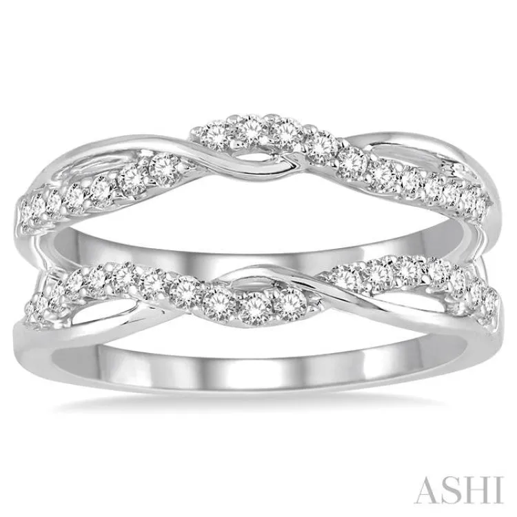 3/8 Ctw Round Diamond Insert Ring in 14K White Gold