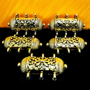 4 PIECES PACK' GOLDEN OXIDIZED TABEEZ CHARMS' 39x24 MM' USED IN DIY JEWELLERY MAKING