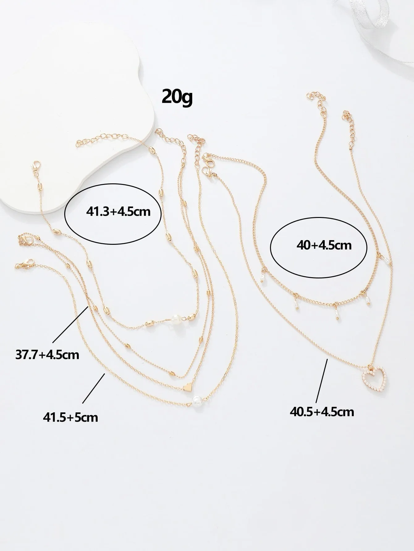 5pcs Heart Pendant Necklace for Women Novelty Necklace Creative Necklace