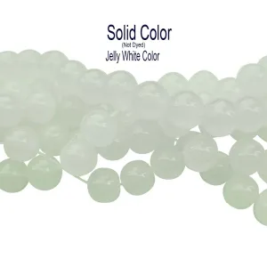 8mm Translucent Semi White Jelly Color Glass Beads fine quality of Jewelry Making, long string about 90 beads