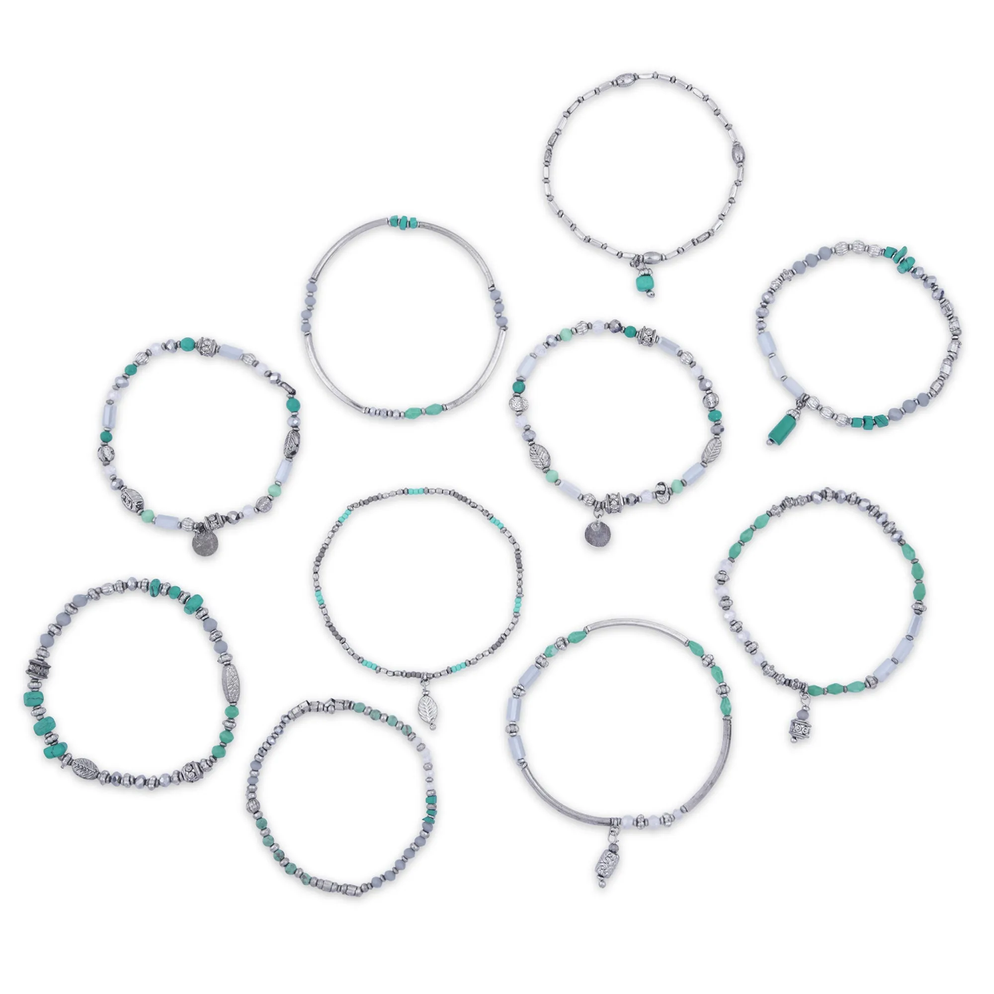 Accessorize London  Women's Turquoise Stretch Bracelets Multipack