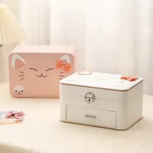 Adorable Cat Jewelry Box with Drawer - Cute and Functional Organizer for Kids and Cat Lovers