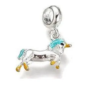 Alloy Enamel Unicorn Drop Charm