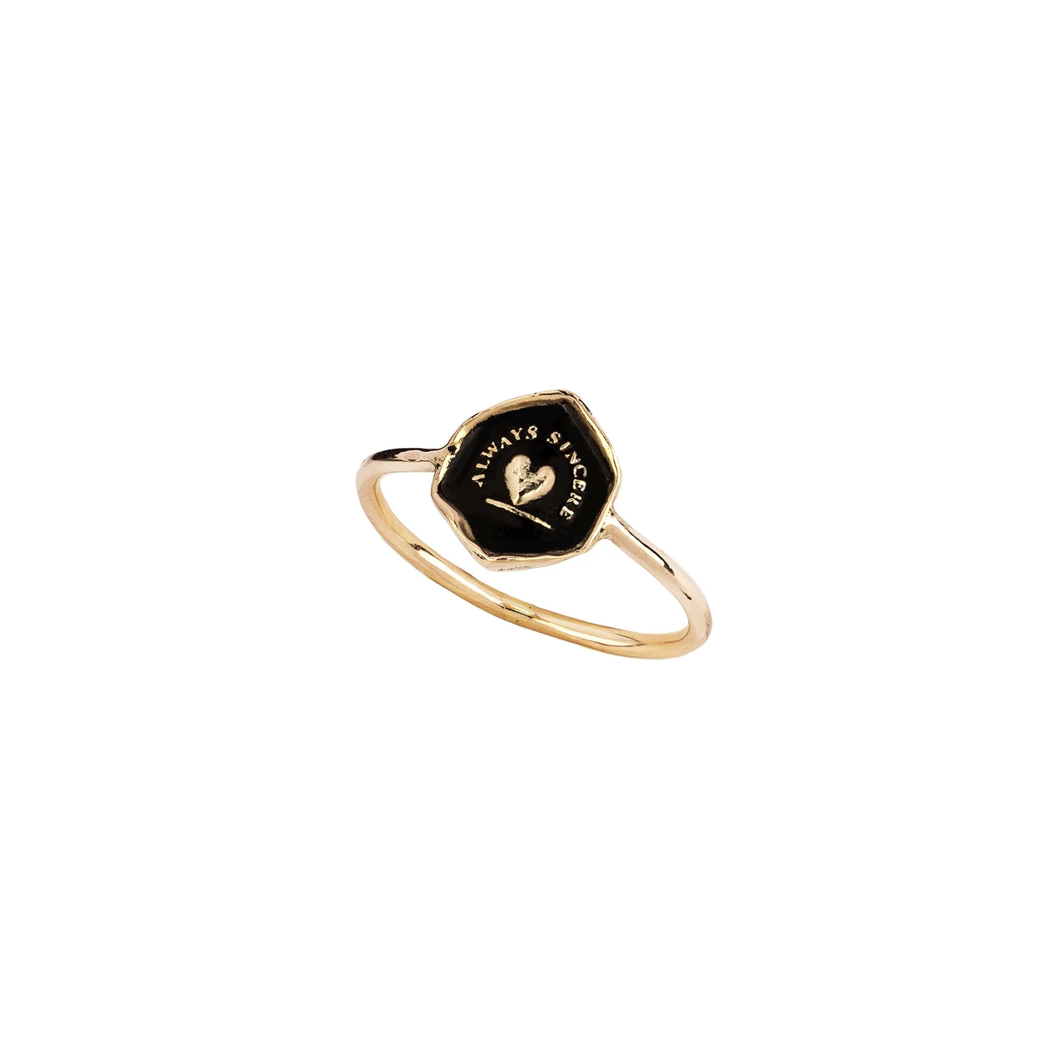 Always Sincere 14K Gold Mini Talisman Ring