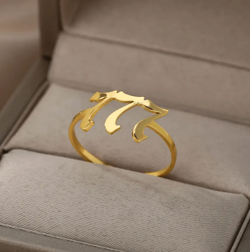 Angel Number Gold Rings