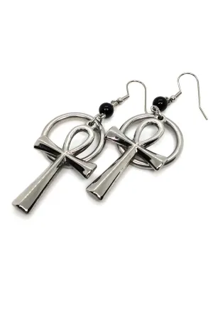 Ankh and Ring Earrings