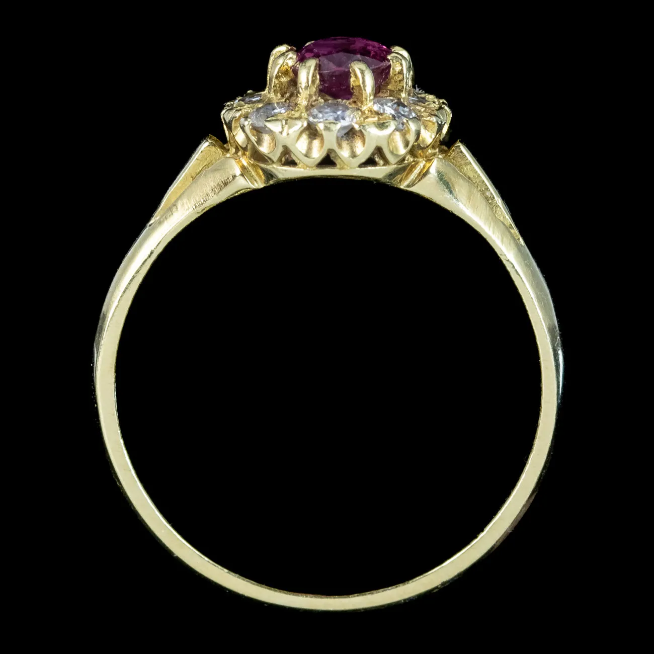 Antique Edwardian Ruby Diamond Cluster Ring 0.80ct Ruby