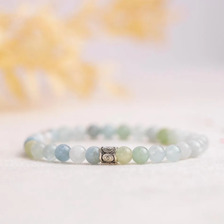 Aquamarine Gemstone Bracelet 6mm