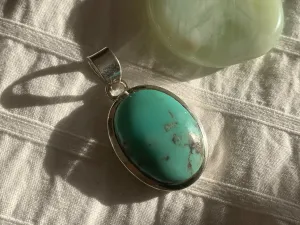 Arizona Turquoise Naevia Pendant - Small Oval