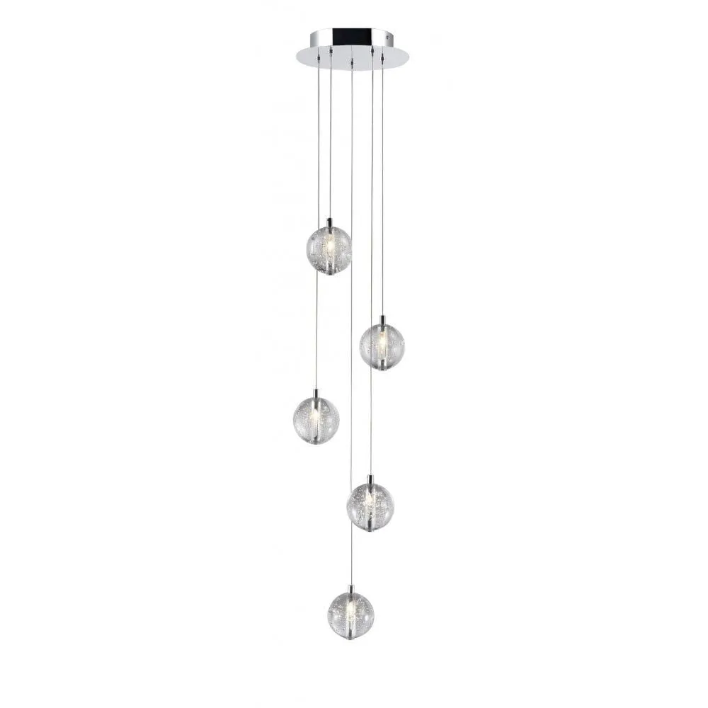 Artiste Lumiere PD1302-5A Bubbles 5 Light Pendant Chrome