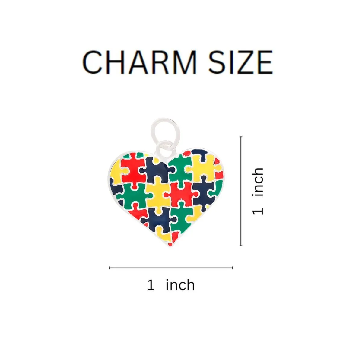 Autism Awareness Colored Puzzle Piece Heart Partial Beaded Bracelets