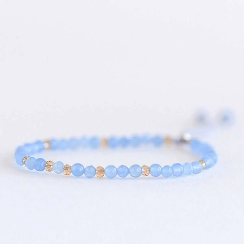 Blue Aquamarine Adjustable Gemstone Bracelet