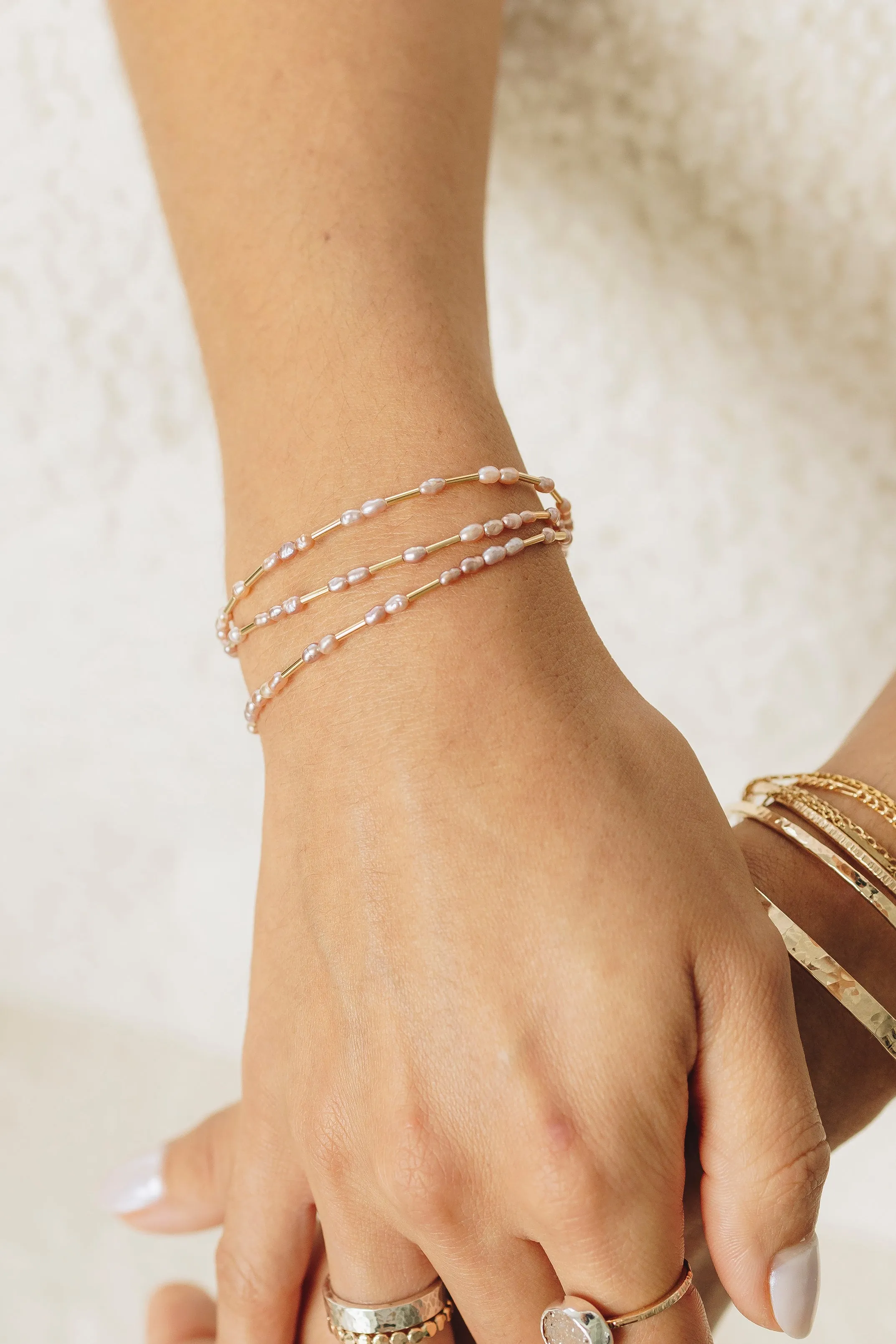 Blush Pearl Liquid Wrap Bracelet