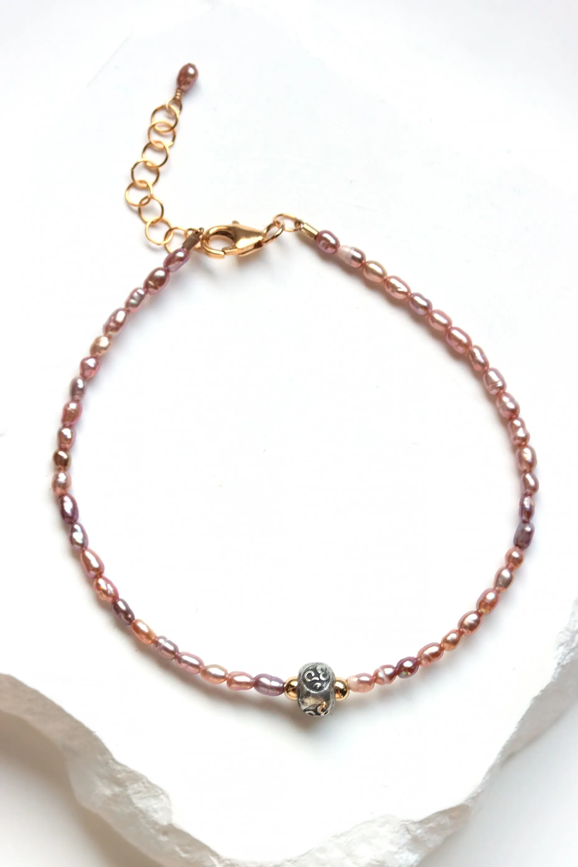 Blush Pearl Om Bracelet