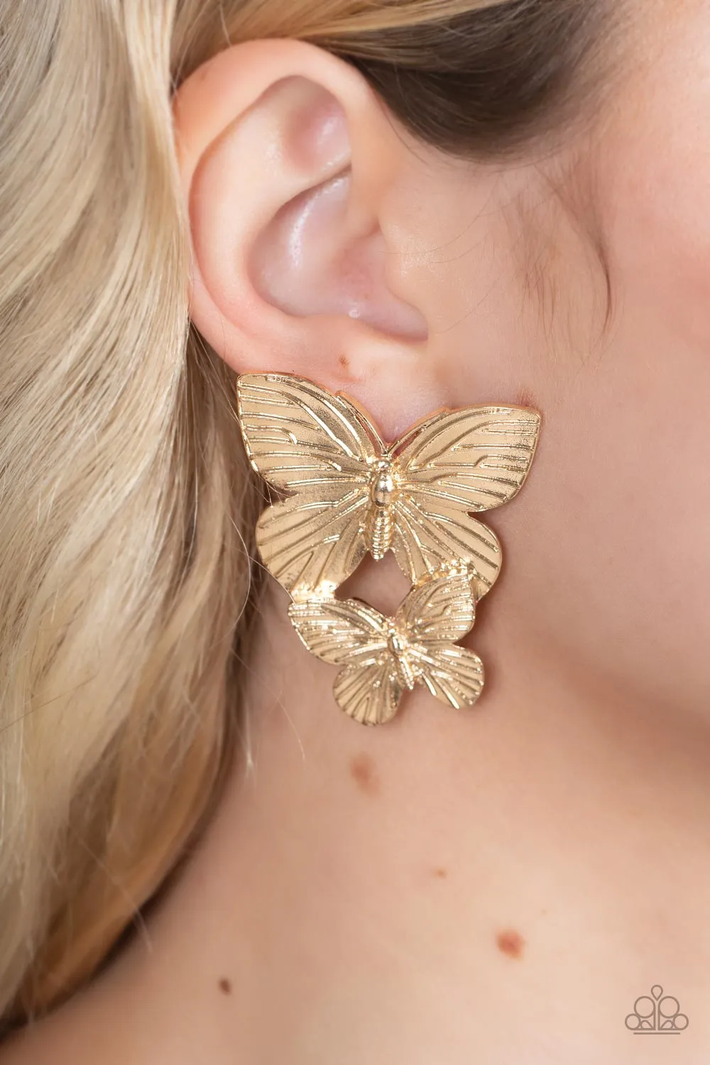 Blushing Butterflies Gold-Earrings