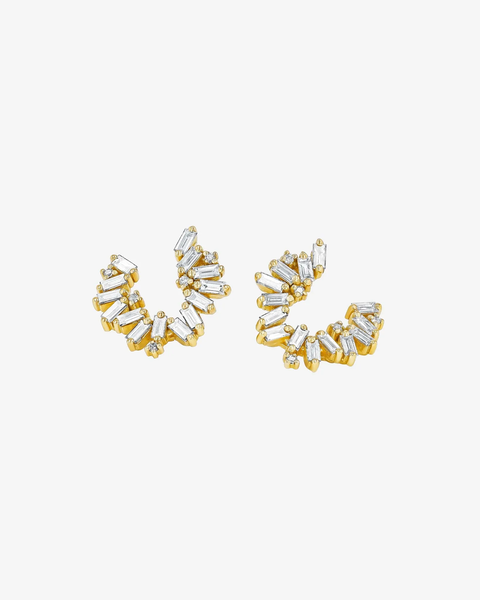 Bold Burst Diamond Sideways Mini Hoops