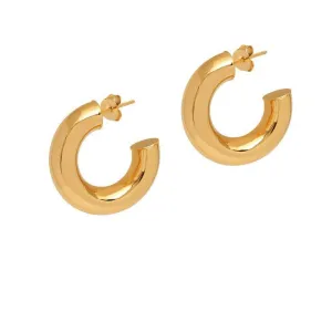 Bold, Chunky Gold Hoop Earrings - Medium