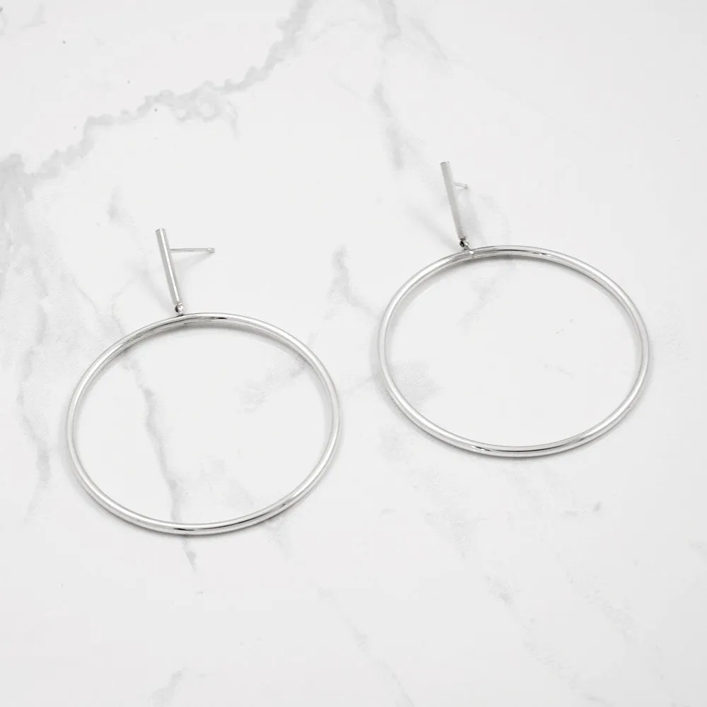 Bold circle Earrings - Silver