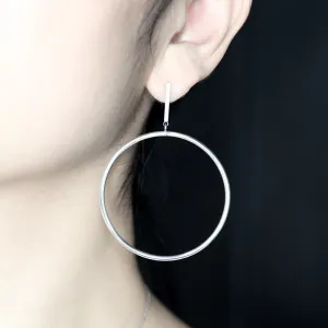 Bold circle Earrings - Silver