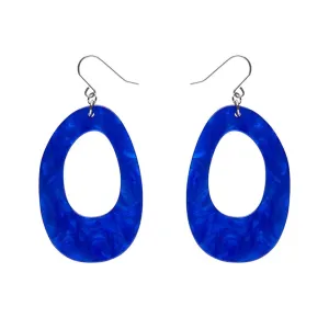 Bold Hoop Ripple Drop Earrings - Navy Blue