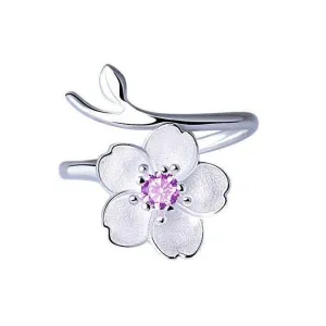 Cherry Blossom Sterling Silver Rings