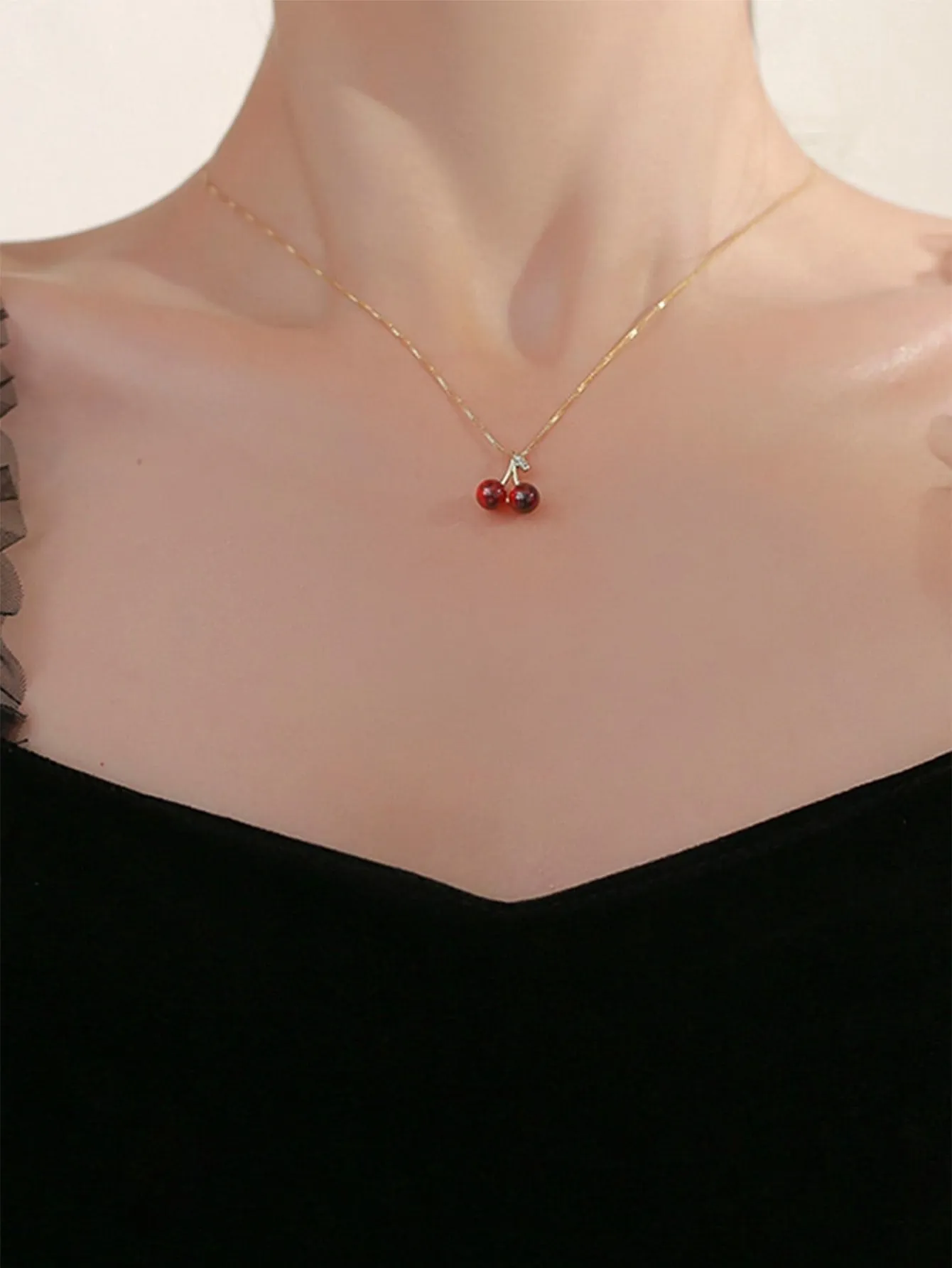 Cherry Pendant Necklace Jewelry for Women Gift for Her Necklace Accessories