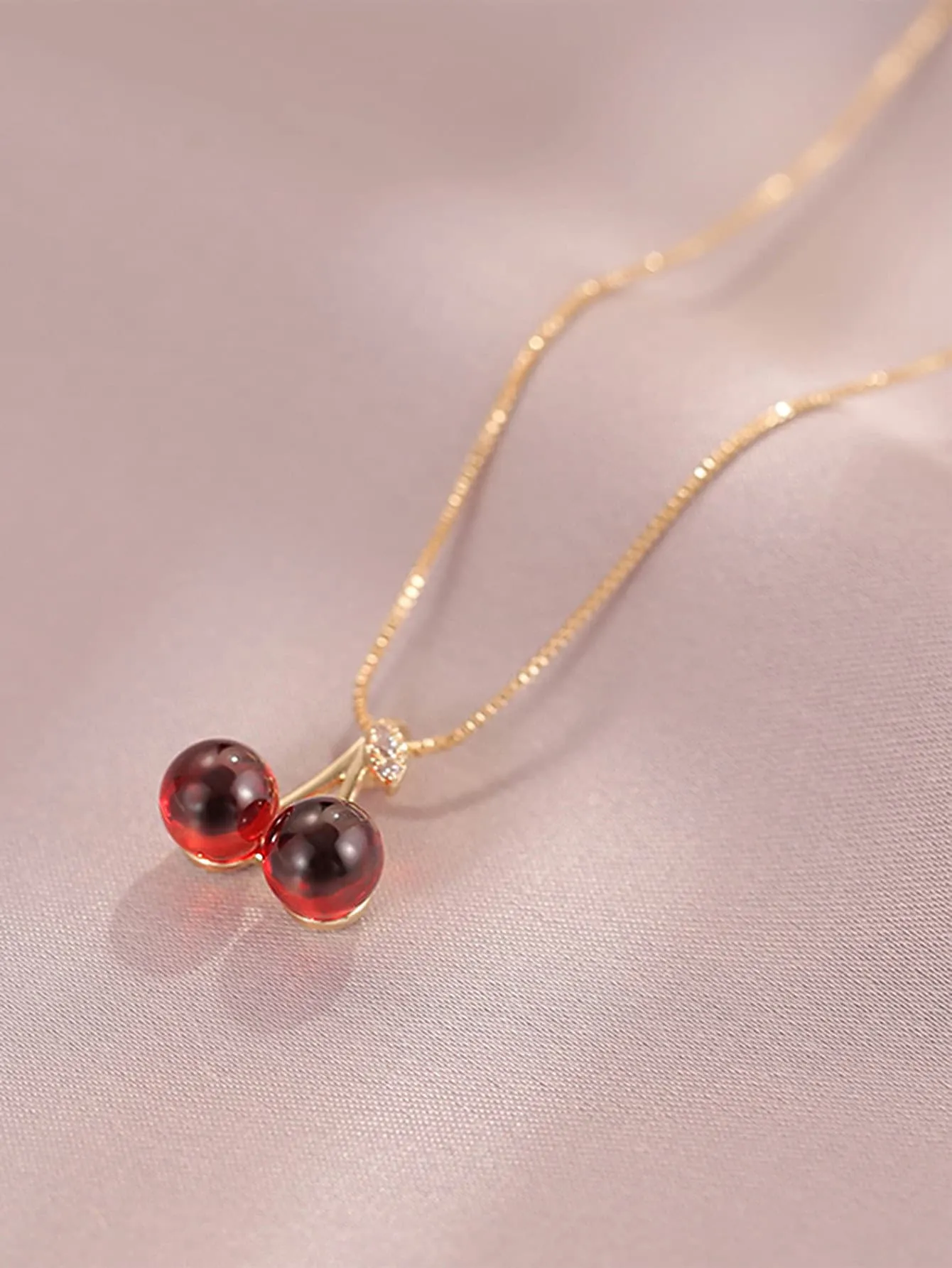 Cherry Pendant Necklace Jewelry for Women Gift for Her Necklace Accessories