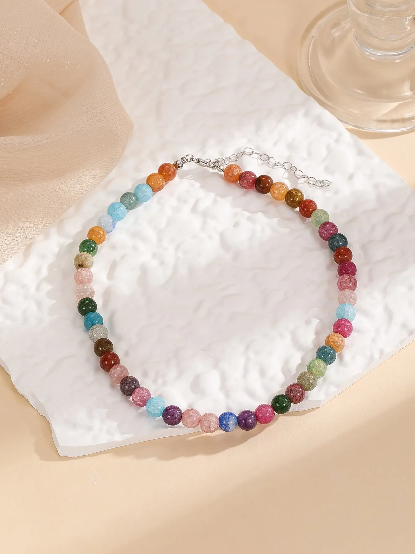 Colorful Beaded Necklace for Women Girls Accessories Jewelry Gifts Gift for Her