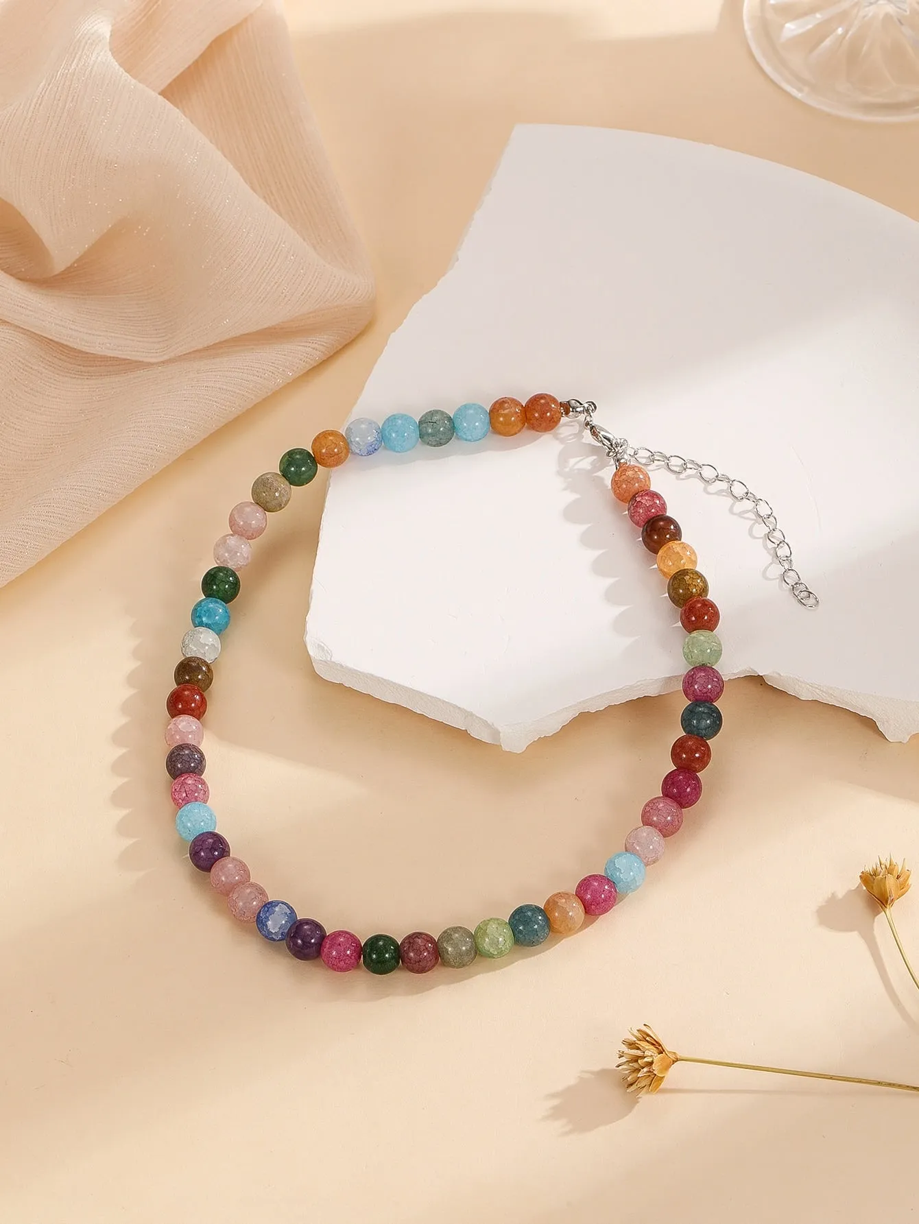 Colorful Beaded Necklace for Women Girls Accessories Jewelry Gifts Gift for Her