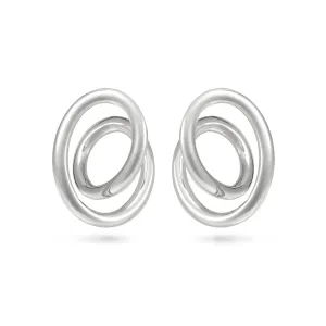 Contour Large White Gold Swirl Earrings