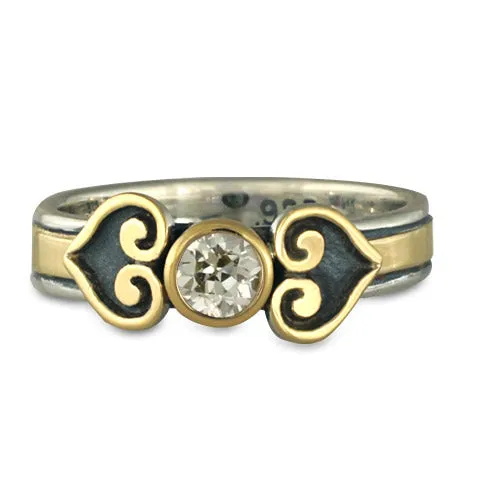 Corazon Engagement Ring in Gold over Silver