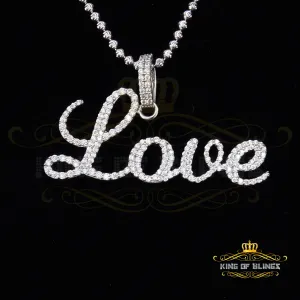 Create Your Own Custom Design in 925 Sterling Silver1.75 inch " LOVE" 925 Sterling Silver Pendant 2.08ct Cubic Zirconia