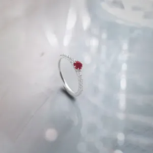 Created Ruby Sleek Diamond Ring