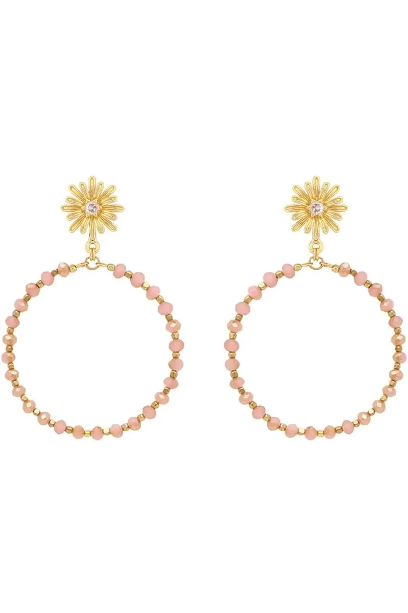 Crystal Beaded Circle Earrings