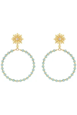 Crystal Beaded Circle Earrings