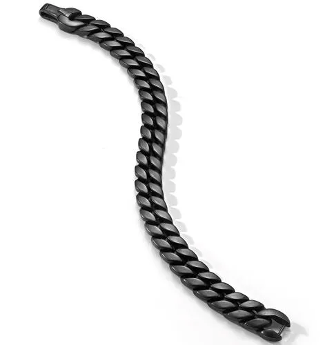 Curb Chain Bracelet in Black Titanium, 11.5mm