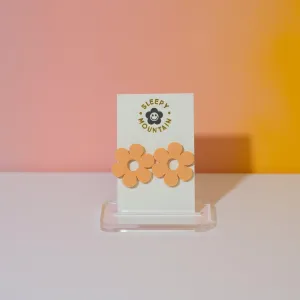 Daisy Earrings - Pastel Orange Acrylic Statement Studs