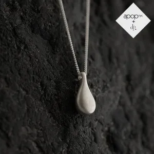 Daphne P. Matte Sterling Silver Teardrop Pendant Necklace 17 inch